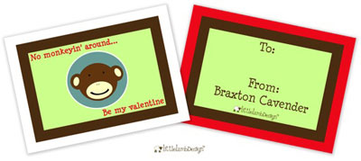 Little Lamb - Valentine's Day Exchange Cards (Monkey)